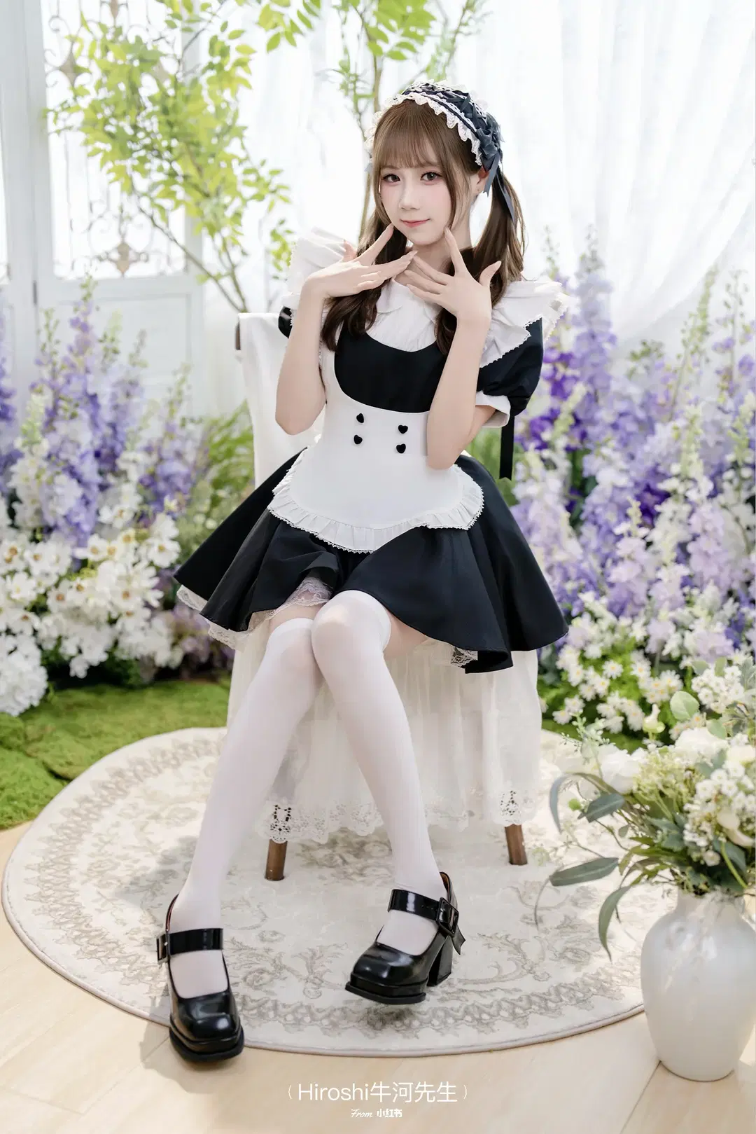 白ストッキング, 二次元ファッション, メイドポートレート, 甘め女子の日常, ガラス人形メイド