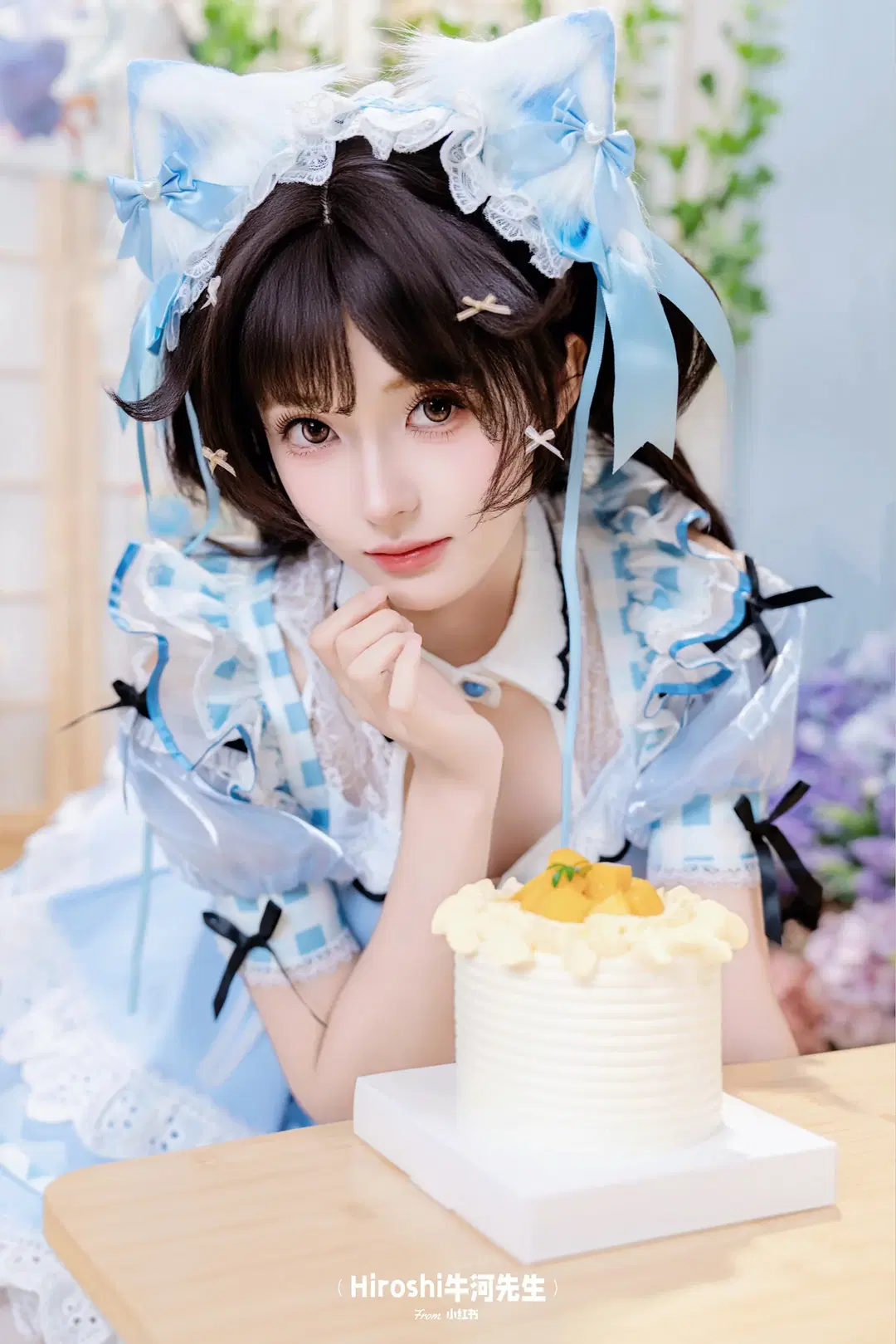 蓝白格纹女仆装，吃小蛋糕开启的甜美下午茶 - Hiroshi牛河先生 - 第5张