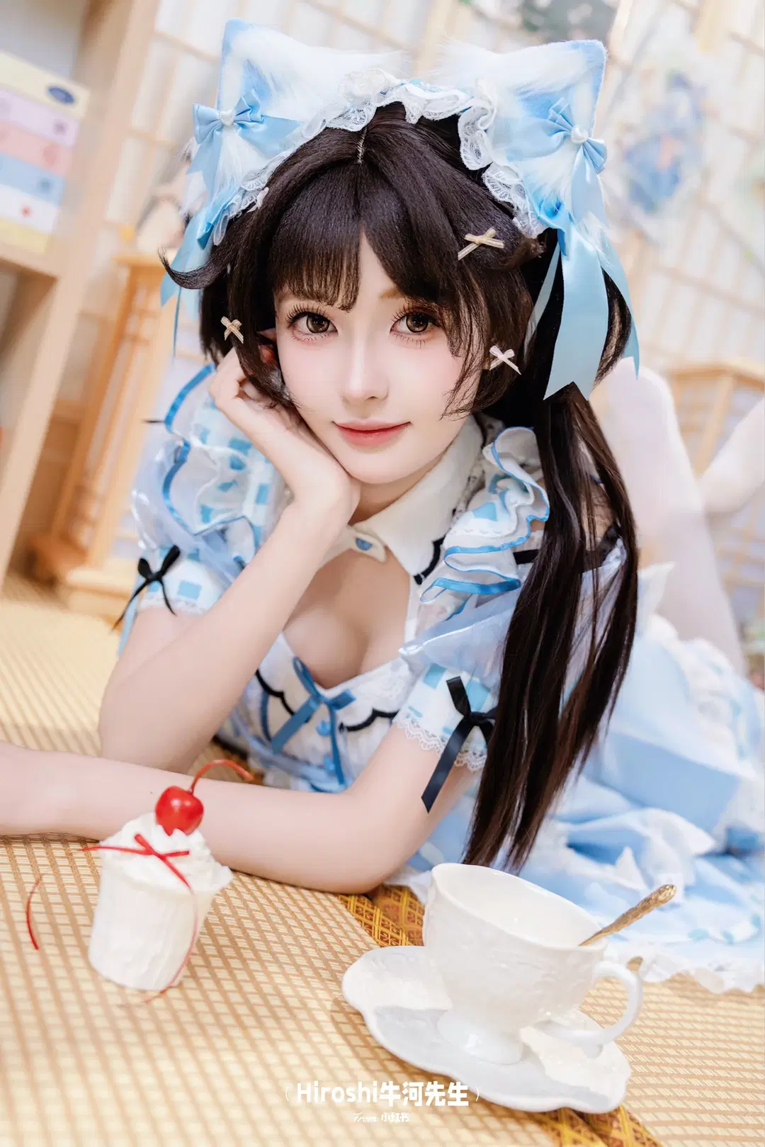 蓝白格纹女仆装，吃小蛋糕开启的甜美下午茶 - Hiroshi牛河先生 - 第8张