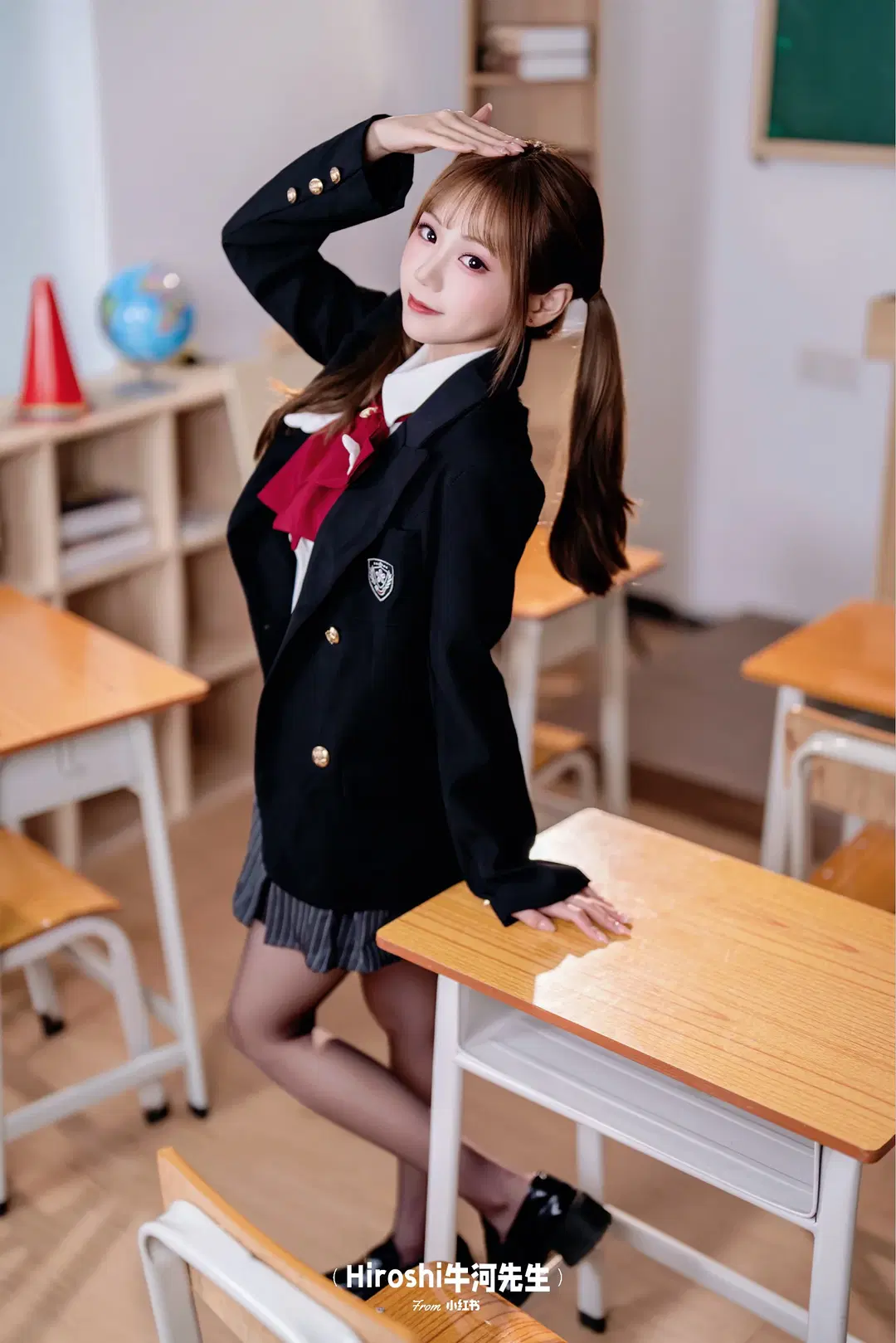 教室里的JK制服穿搭，黑丝长腿真的很出片 - Hiroshi牛河先生 - 第2张