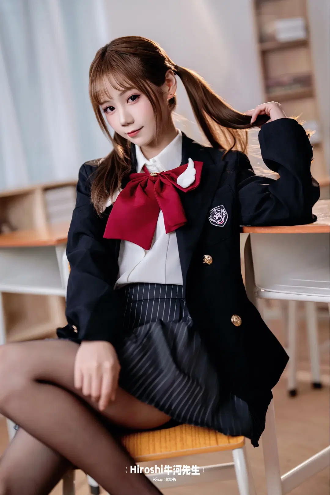 教室里的JK制服穿搭，黑丝长腿真的很出片 - Hiroshi牛河先生 - 第3张