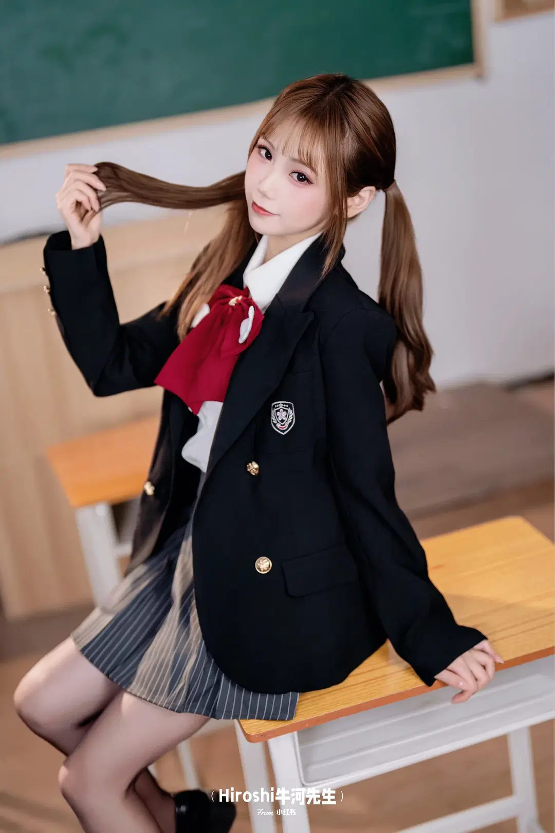 教室里的JK制服穿搭，黑丝长腿真的很出片 - Hiroshi牛河先生 - 第5张