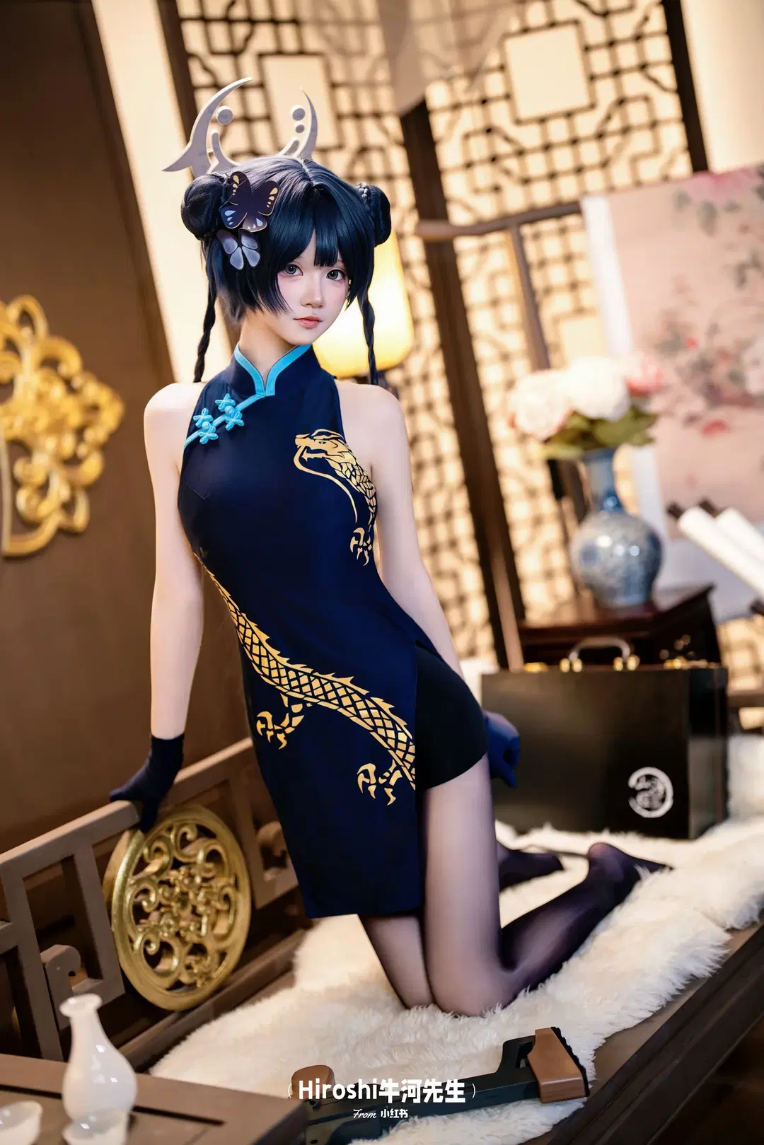 【龙华妃咲cos】蔚蓝档案龙华妃咲，中式旗袍与枪械的碰撞 - Hiroshi牛河先生 - 第2张