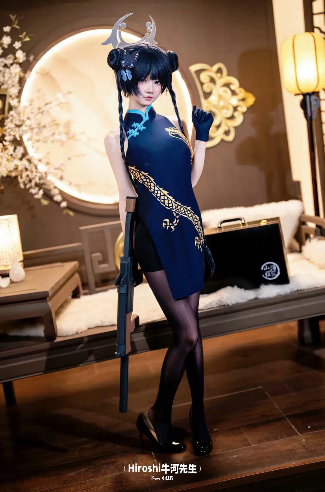 【龙华妃咲cos】蔚蓝档案龙华妃咲，中式旗袍与枪械的碰撞 - Hiroshi牛河先生 - 第7张