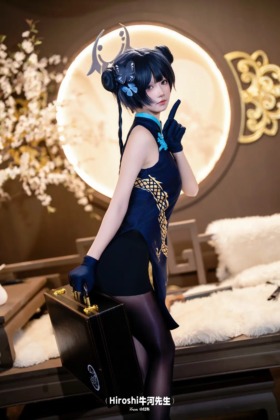 【龙华妃咲cos】蔚蓝档案龙华妃咲，中式旗袍与枪械的碰撞 - Hiroshi牛河先生 - 第9张