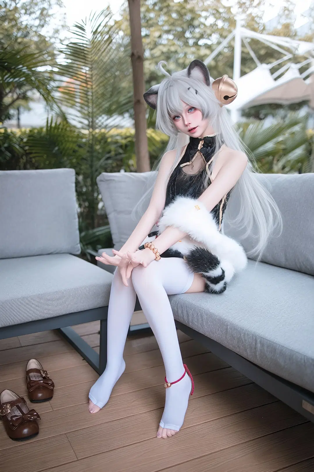cosplay, 白虎娘, 兽耳, 丝袜, riko cos