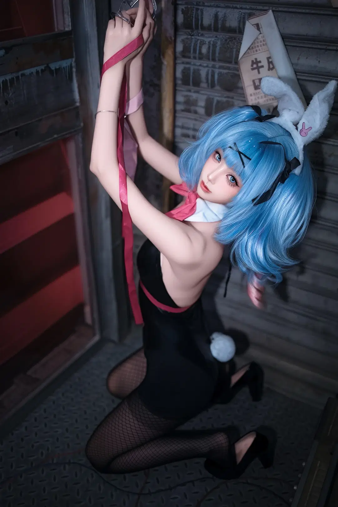 cosplay, 兔女郎, 兔子洞, 初音cos, 黑絲網襪