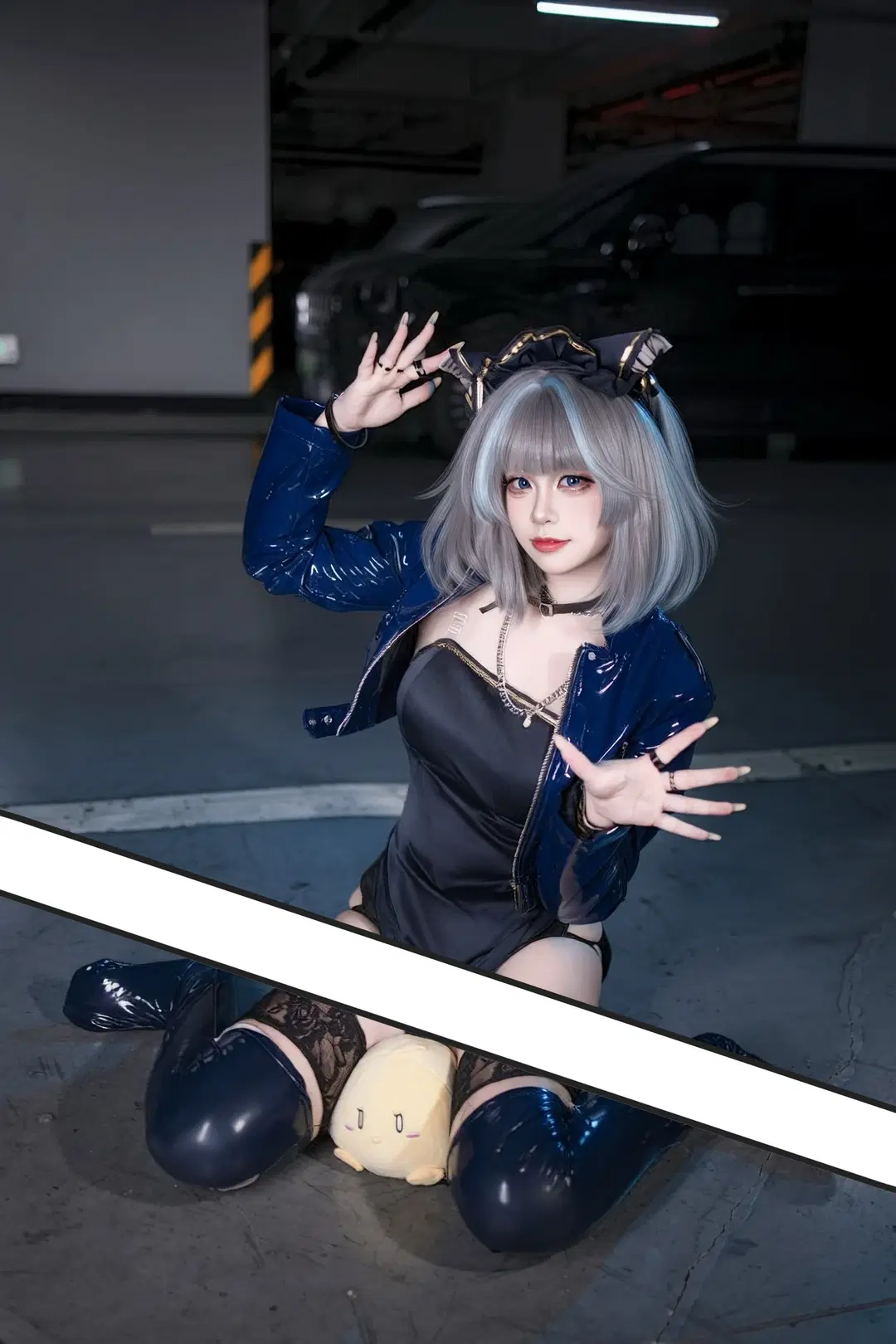 【チェシャー コスプレ】『アズールレーン』チェシャーの地下駐車場の夜間撮影 - 晓歪xyyy - 4枚目