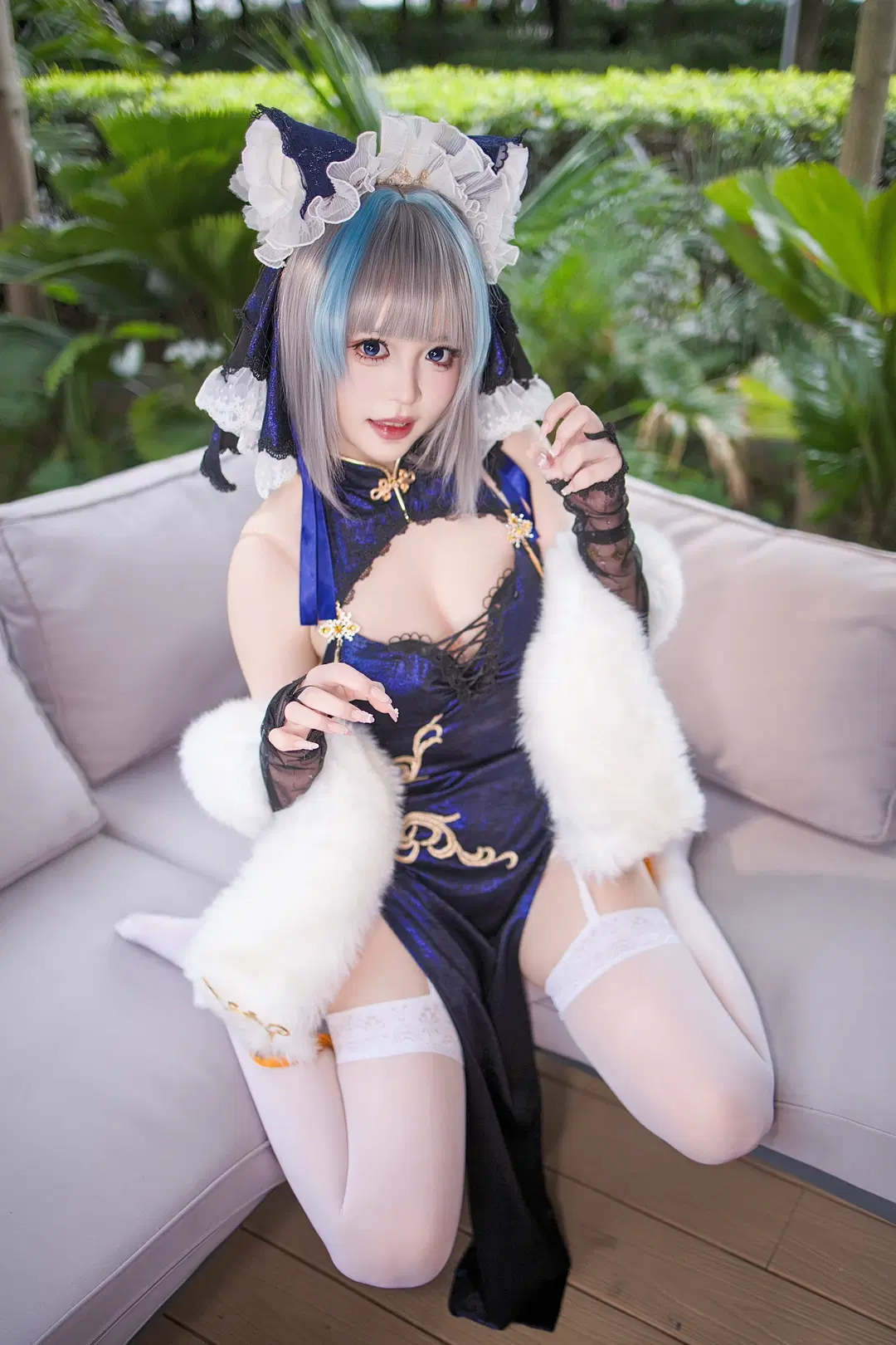 [Cheshire Cosplay] Azur Lane: Cheshire's Blue Maid Style Photoshoot by 晓歪xyyy - Image 5