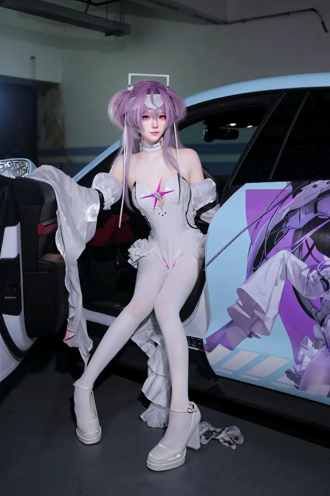 妮姬, 二次元cosplay, 痛车, 白丝, 莉贝雷莉奥cos