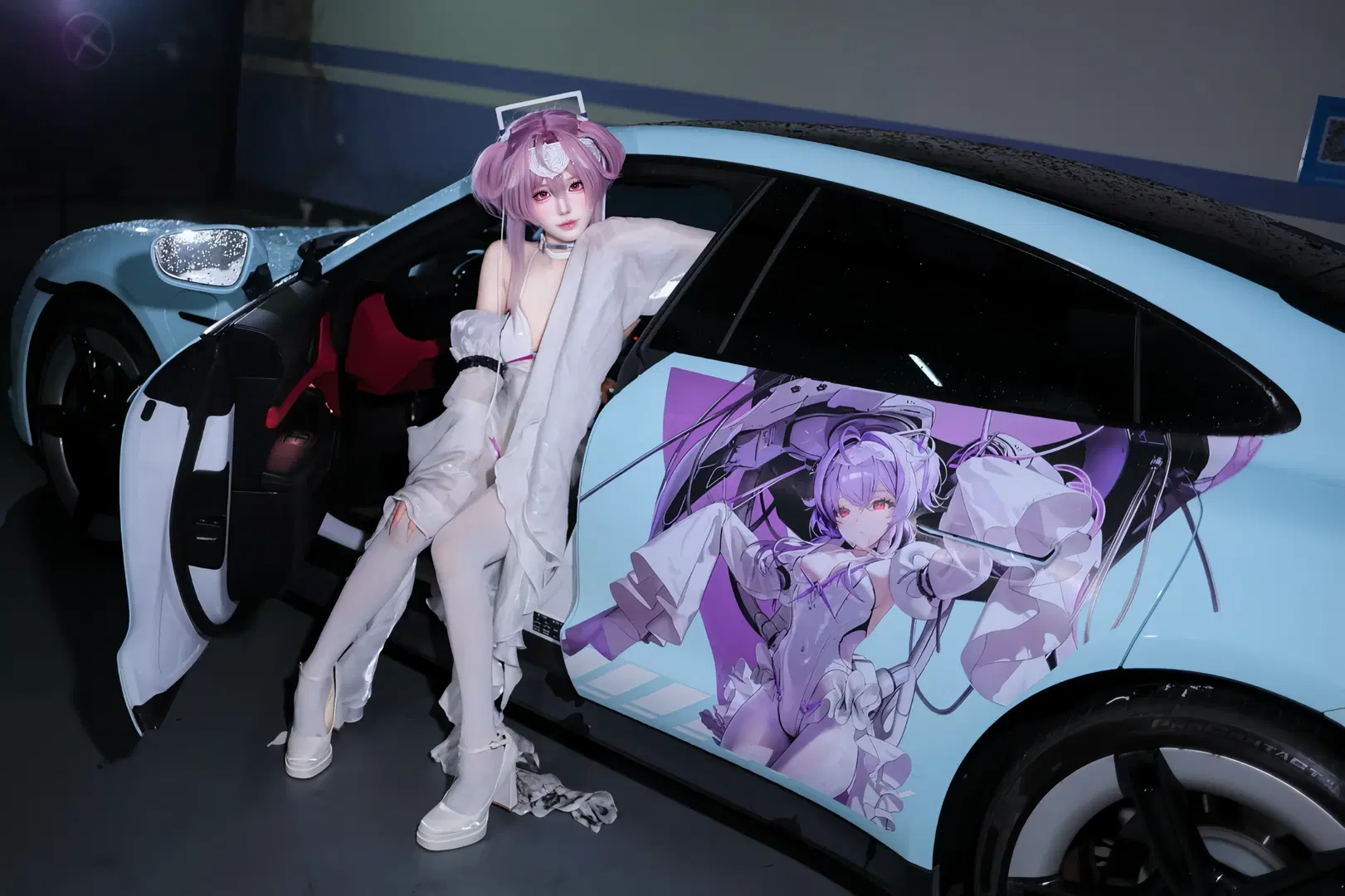 【莉貝雷莉奧cos】妮姬痛車遇上純白科幻戰衣 - 晓歪xyyy - 第2張