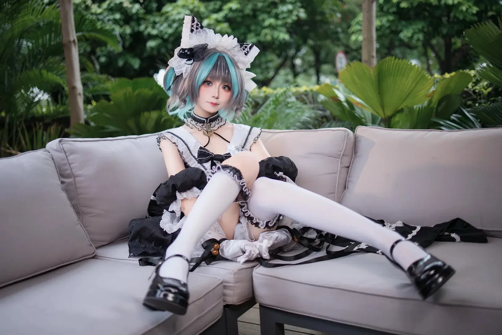 柴郡cos, 碧蓝航线, 女仆装, 白丝, 猫娘cos