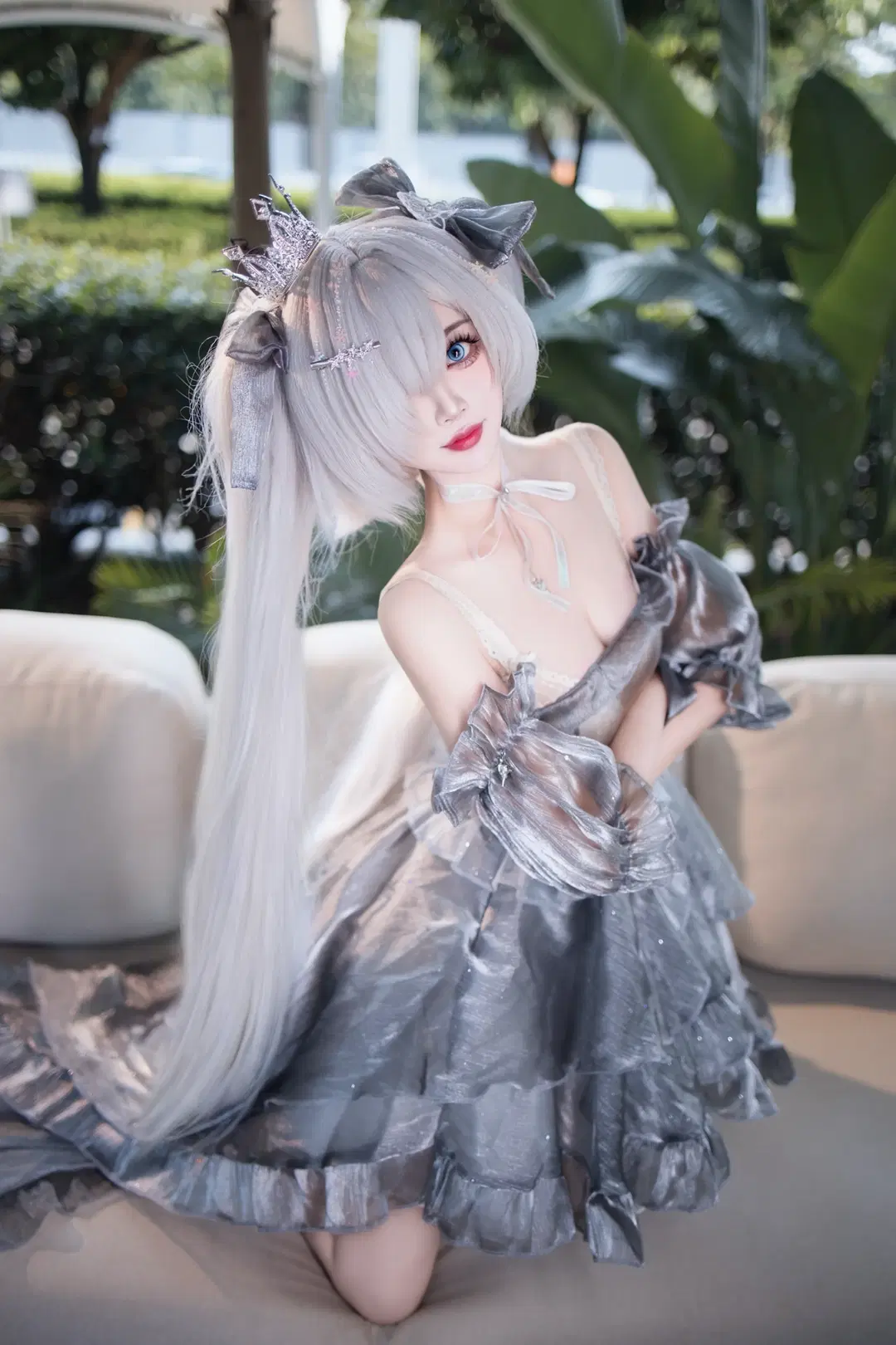 【灰姑娘cos】灰姑娘水晶公主银发造型，质感灰裙拍摄记录 - 晓歪xyyy - 第3张