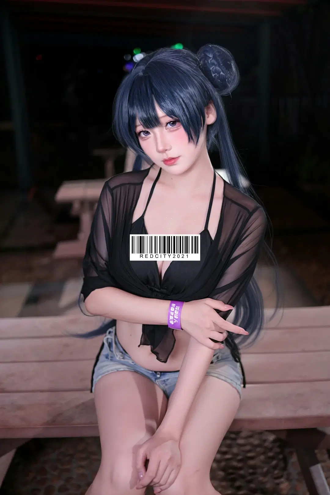 【龙华妃咲cos】碧蓝档案夜色下的夏日装扮 - 晓歪xyyy - 第3张