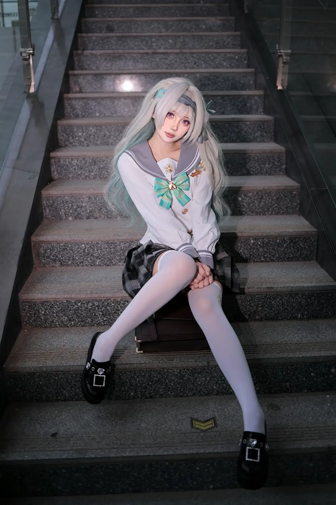 流萤cos, 星穹铁道, 二次元cosplay, 春日手信, 白丝