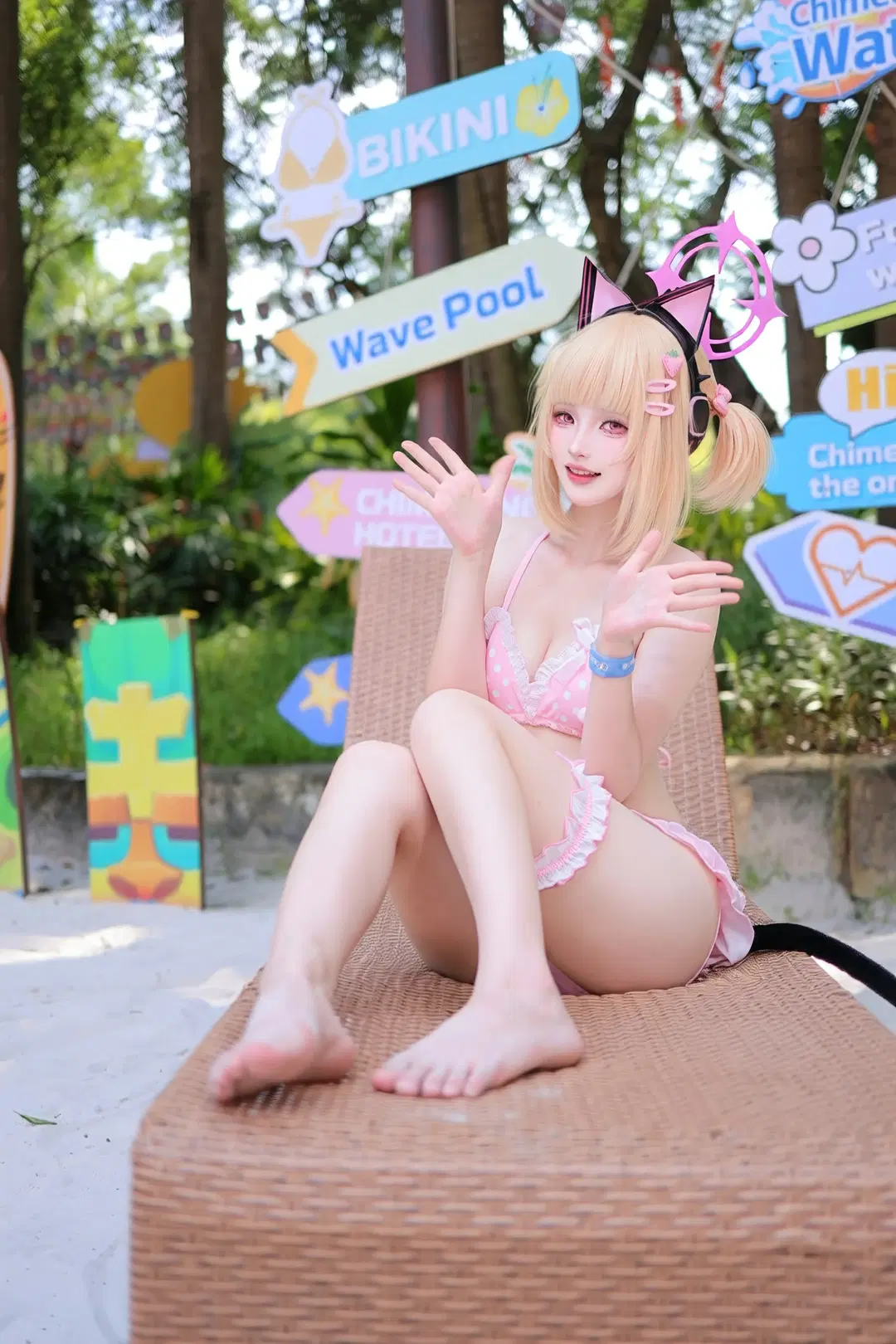 【才羽桃井cos】碧蓝档案小桃的夏日沙滩泳装写真 - 晓歪xyyy - 第2张