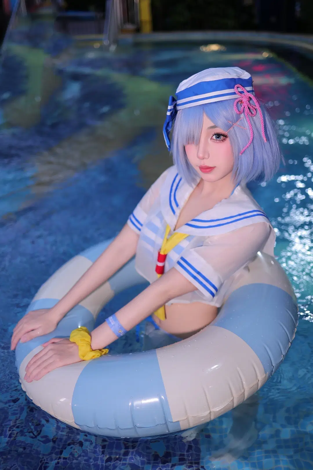 泳装cos, 从零开始的异世界生活, 夜景人像, 雷姆cos, 水手服cos