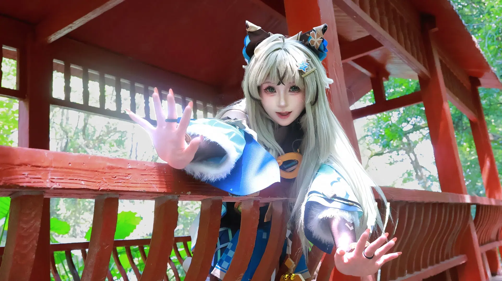原神, 户外cosplay, 兽耳娘, 绮良良cos, 原神摄影
