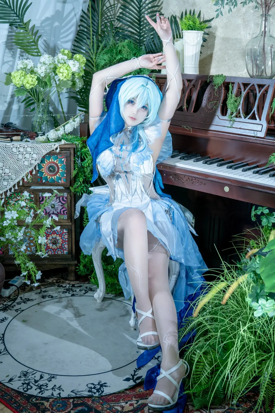 cosplay, 嫦娥cos, 国风奇幻, 丝袜, 中秋cos