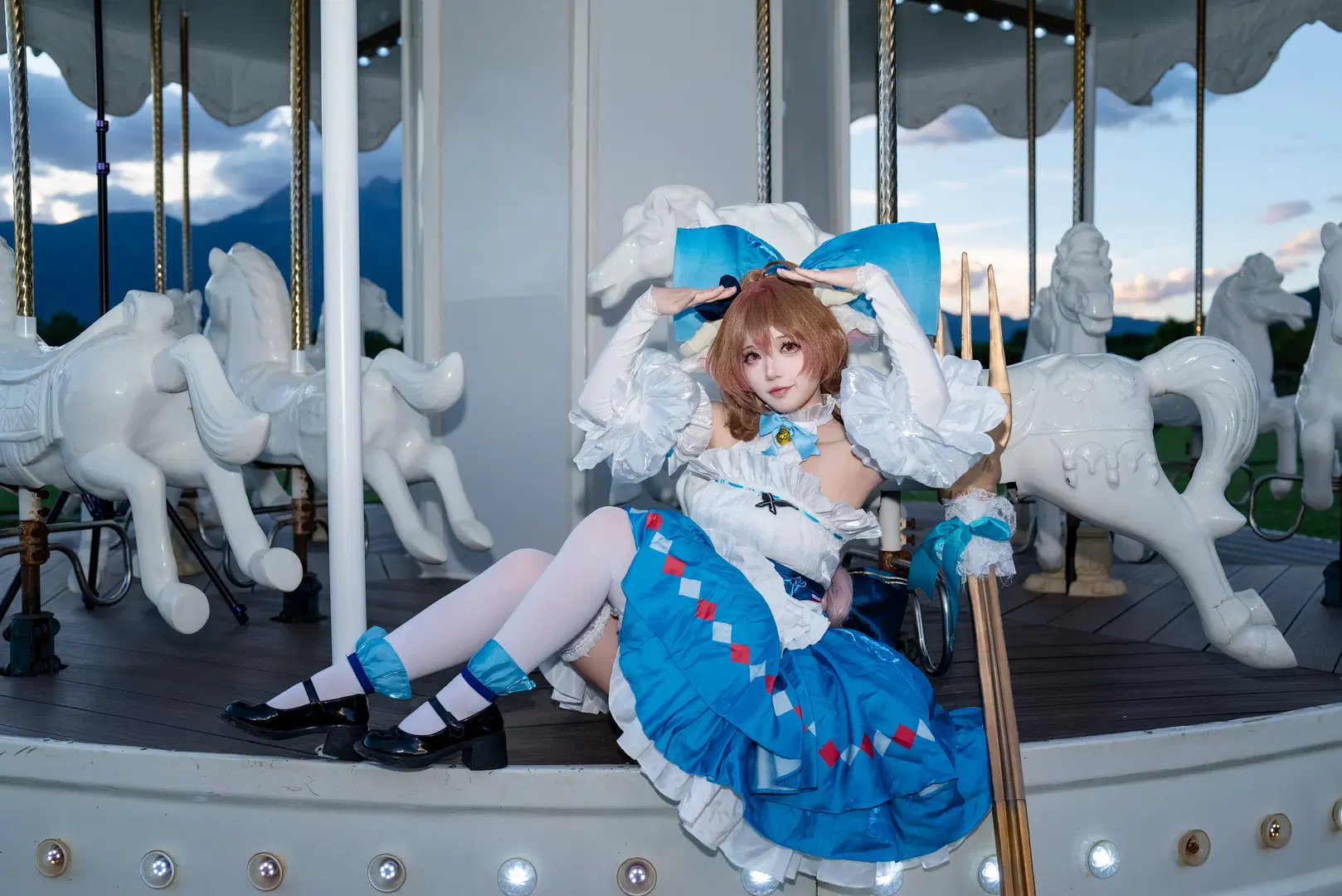 明日方舟, 艾雅法拉cos, 旋转木马, 丝袜, 花海cosplay