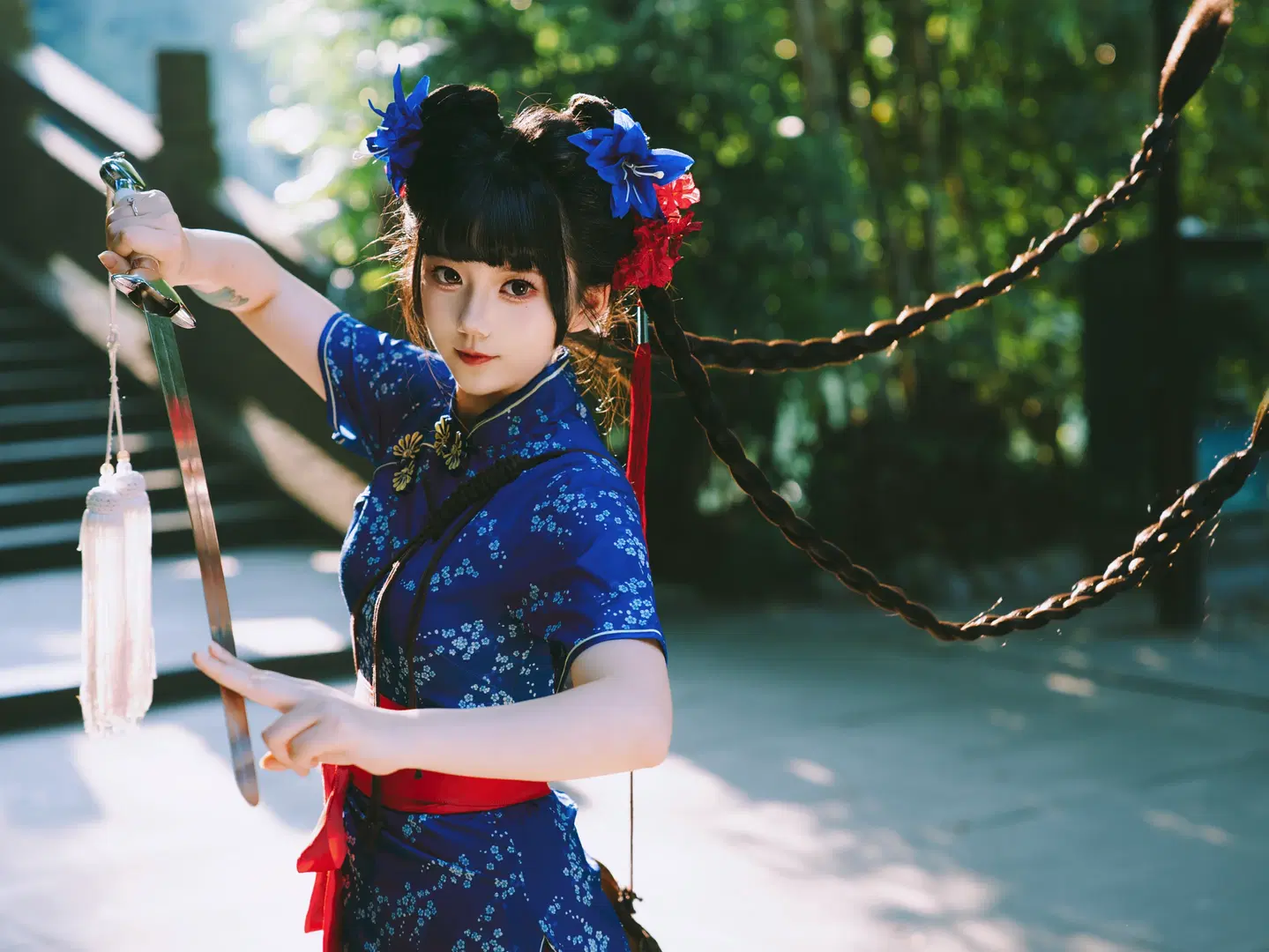 【中華娘】漢服のメイクとスタイリング、古典庭園で江湖風の少女になる：中国風写真＆コスプレ - 森森Rikka - 6枚目