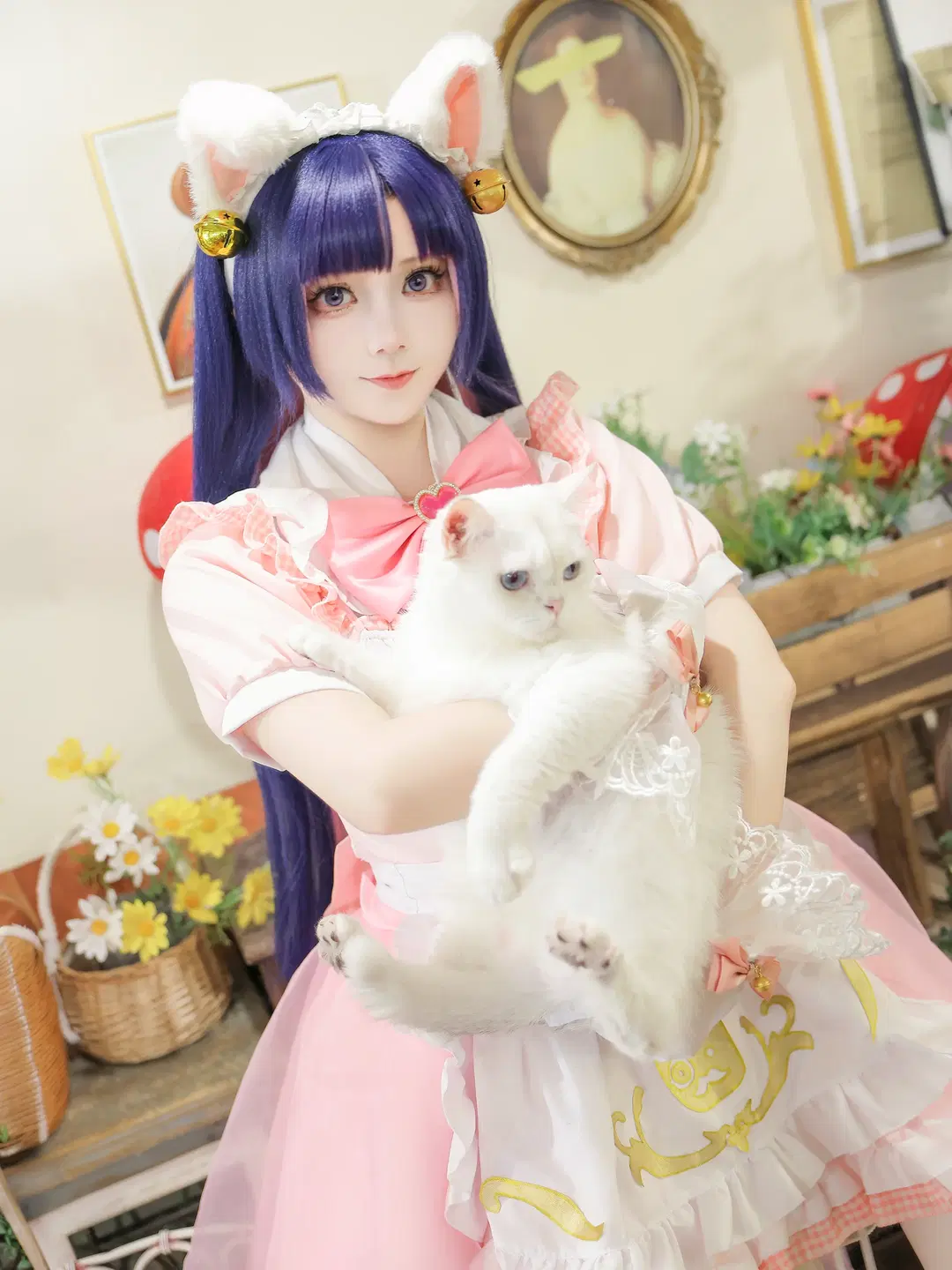 【キリコ コスプレ】『オーバーウォッチ』甘カワ猫カフェ：白耳＆黒尻尾のにゃんこ降臨 - 森森Rikka - 2枚目