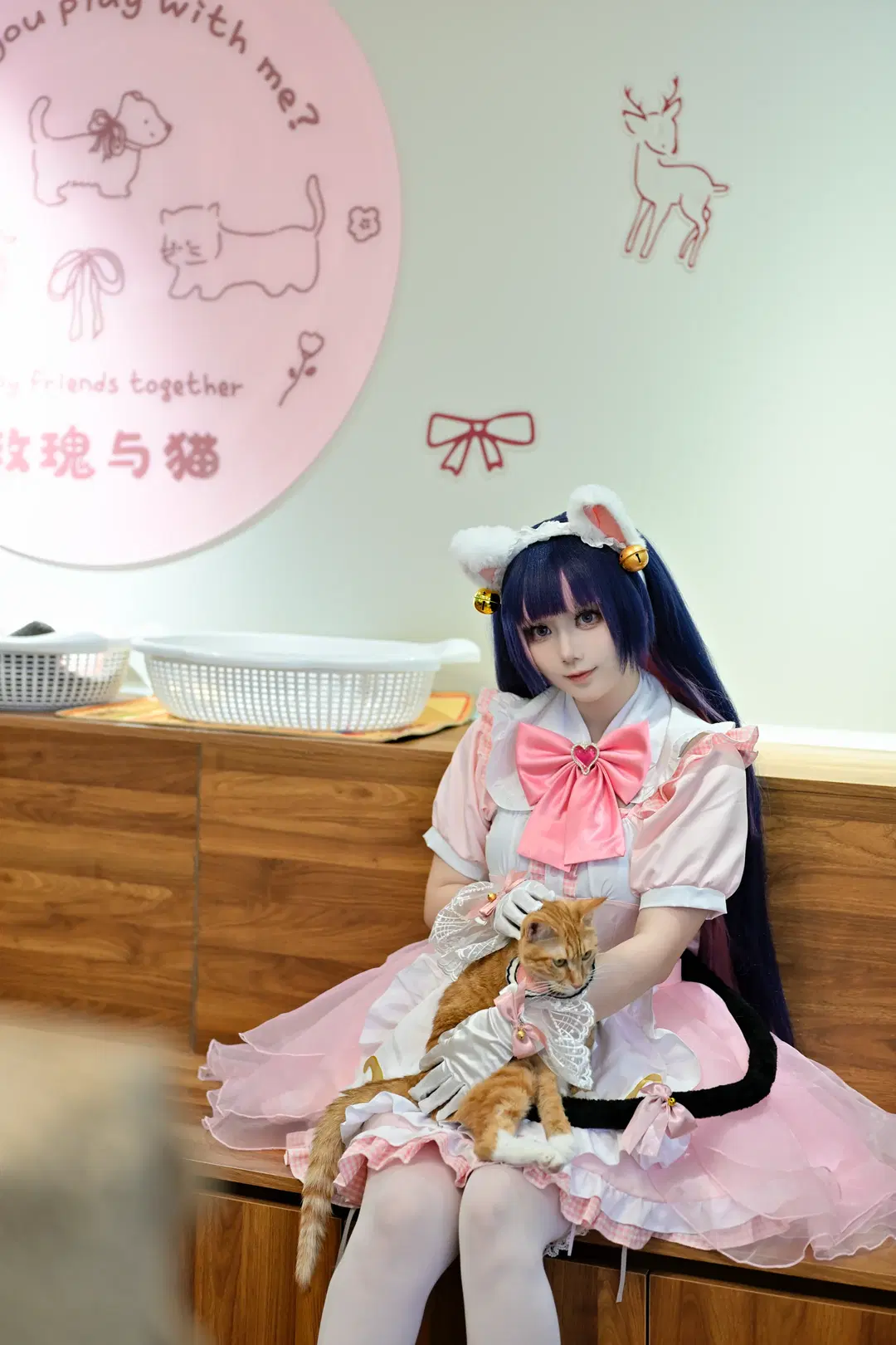 【キリコ コスプレ】『オーバーウォッチ』甘カワ猫カフェ：白耳＆黒尻尾のにゃんこ降臨 - 森森Rikka - 6枚目