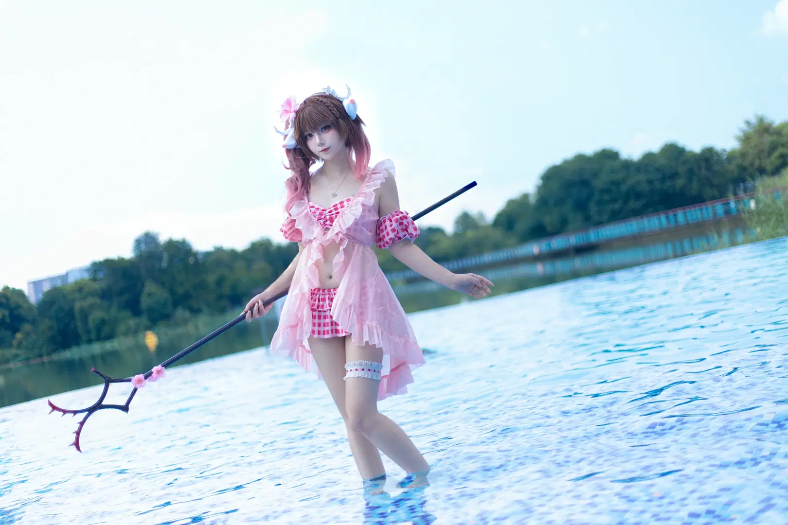[Eyjafjalla Cosplay] Arknights: Little Sheep's Summer Swimsuit Records by 森森Rikka - Image 3
