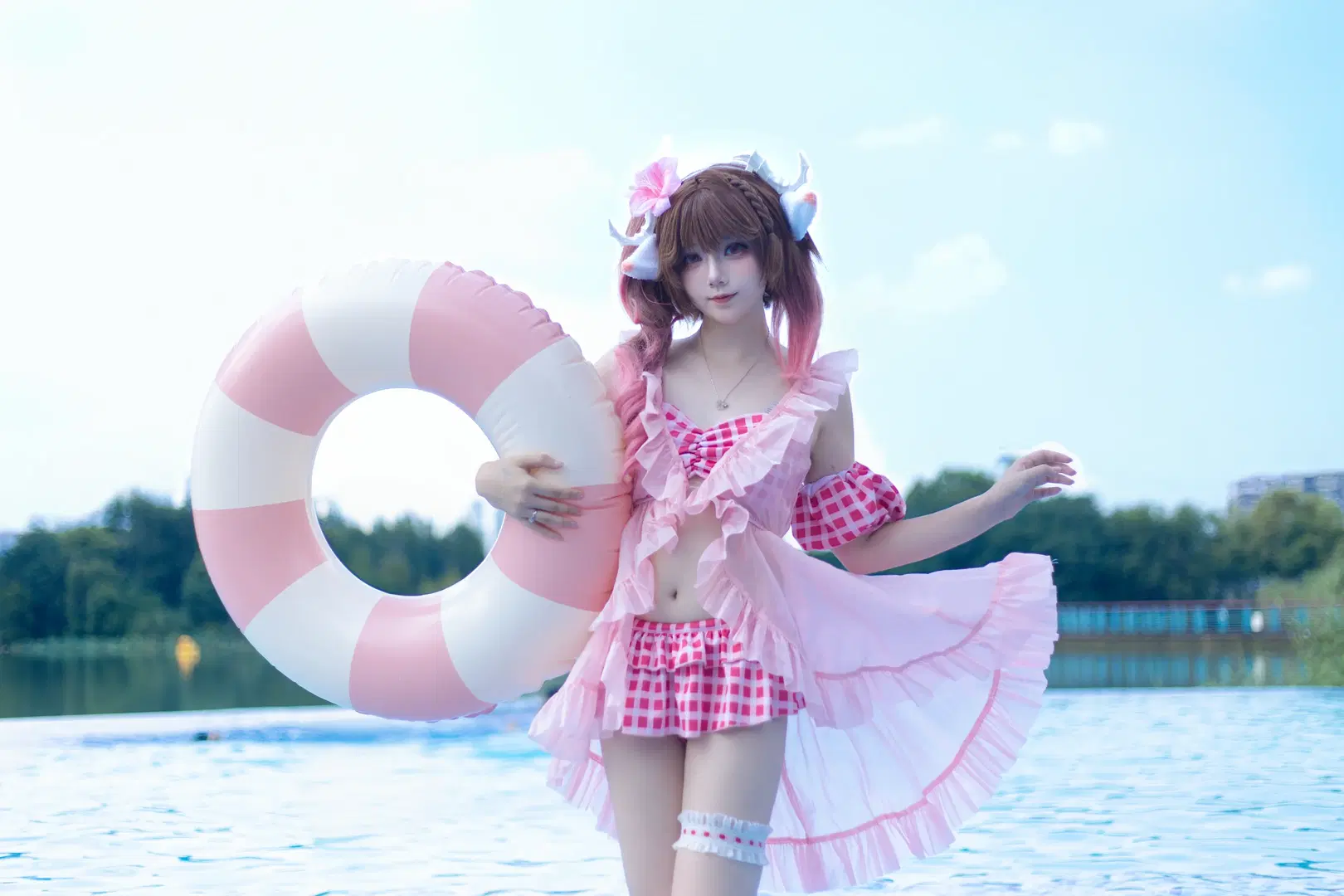 [Eyjafjalla Cosplay] Arknights: Little Sheep's Summer Swimsuit Records by 森森Rikka - Image 4