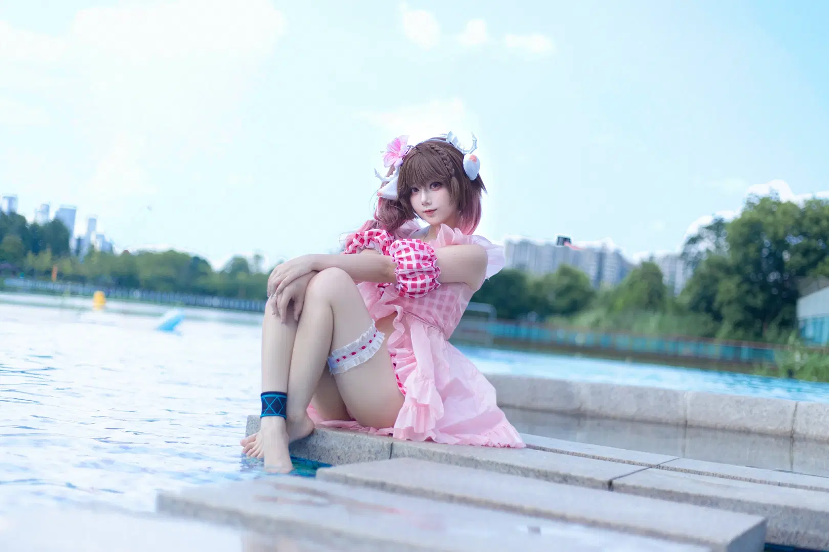 [Eyjafjalla Cosplay] Arknights: Little Sheep's Summer Swimsuit Records by 森森Rikka - Image 5