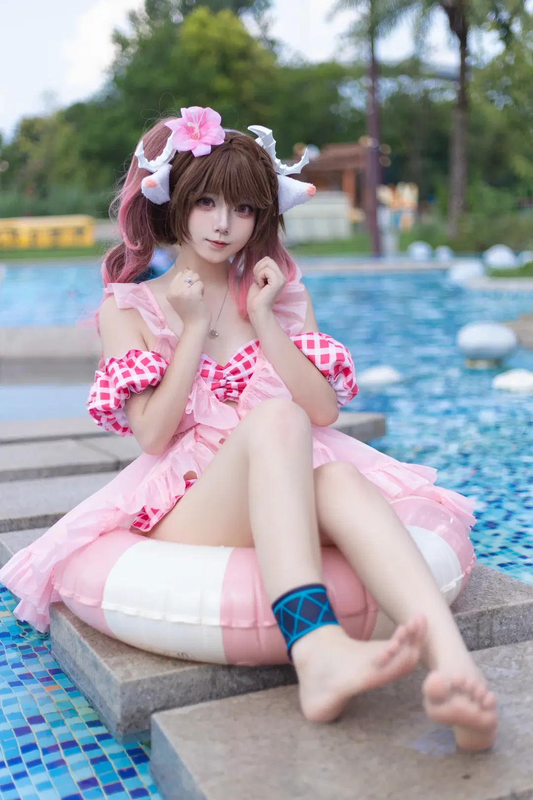 [Eyjafjalla Cosplay] Arknights: Little Sheep's Summer Swimsuit Records by 森森Rikka - Image 6