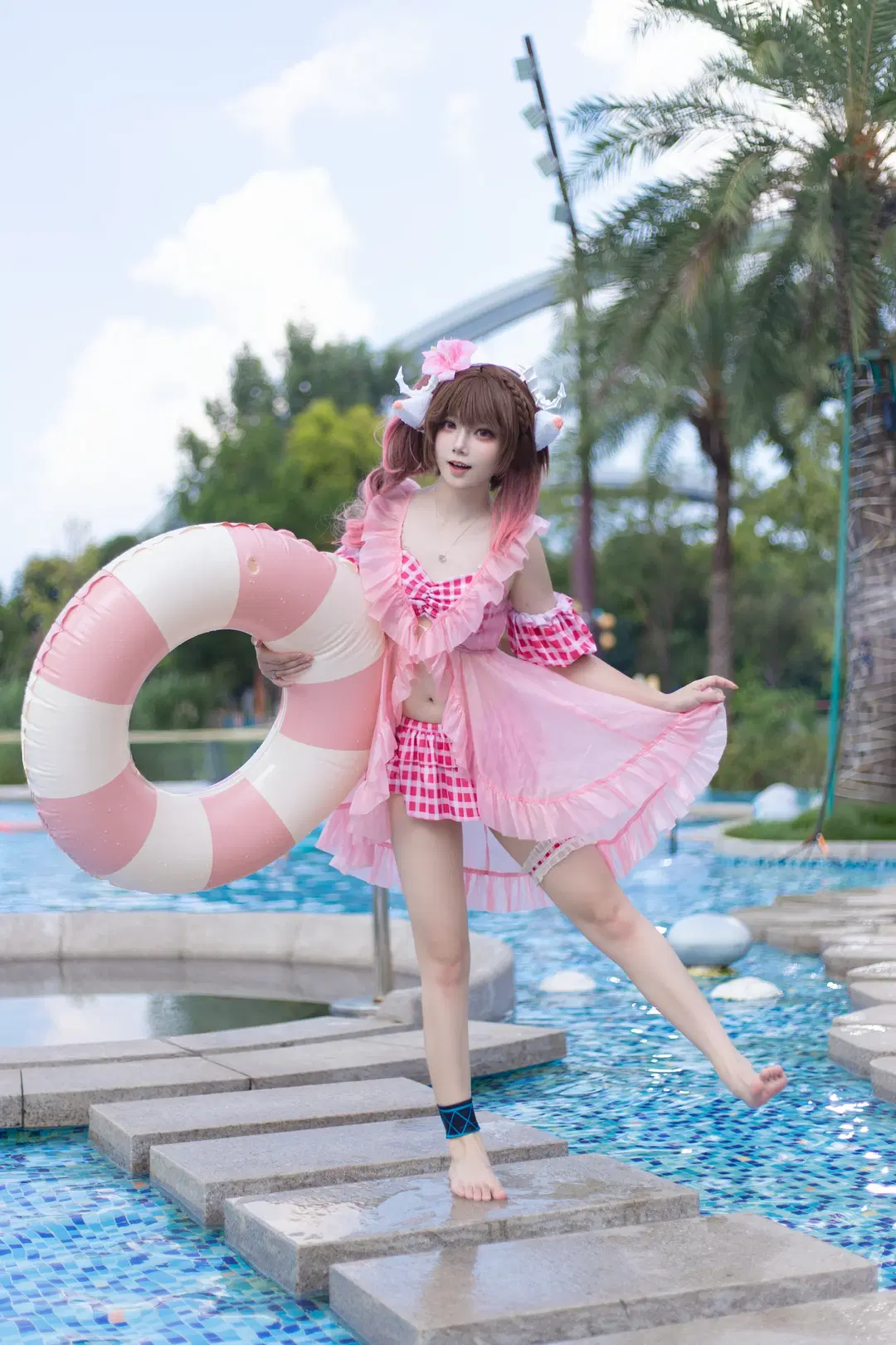 [Eyjafjalla Cosplay] Arknights: Little Sheep's Summer Swimsuit Records by 森森Rikka - Image 8
