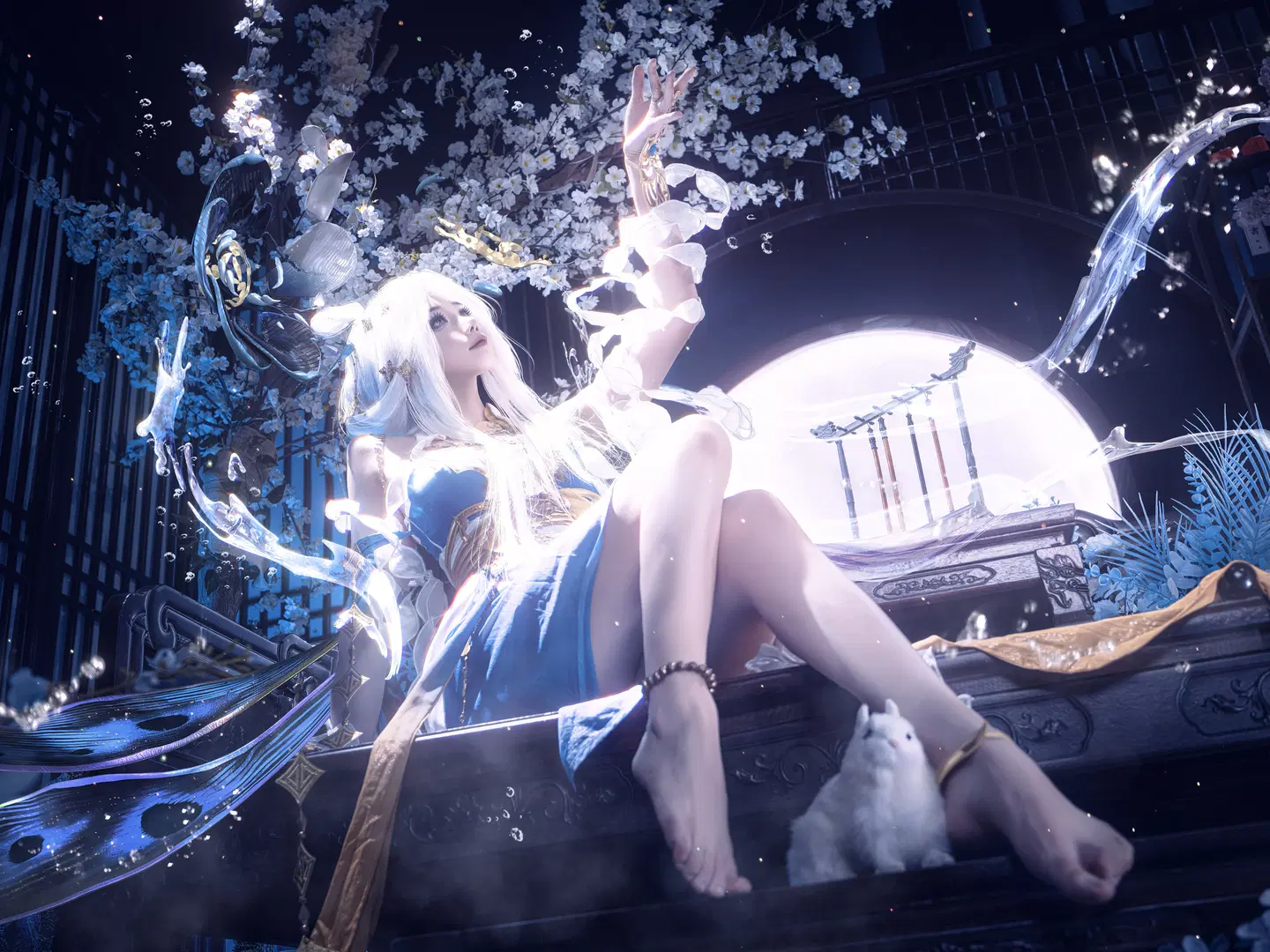 【嫦娥cos】王者榮耀落星盞，中秋月下的清冷感 - Septem - 第3張