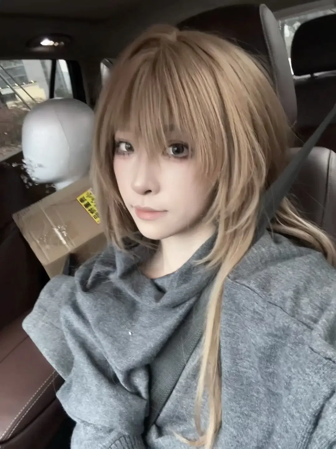 cosplay, 假发造型, 车内自拍, 试妆分享, 粗下睫毛