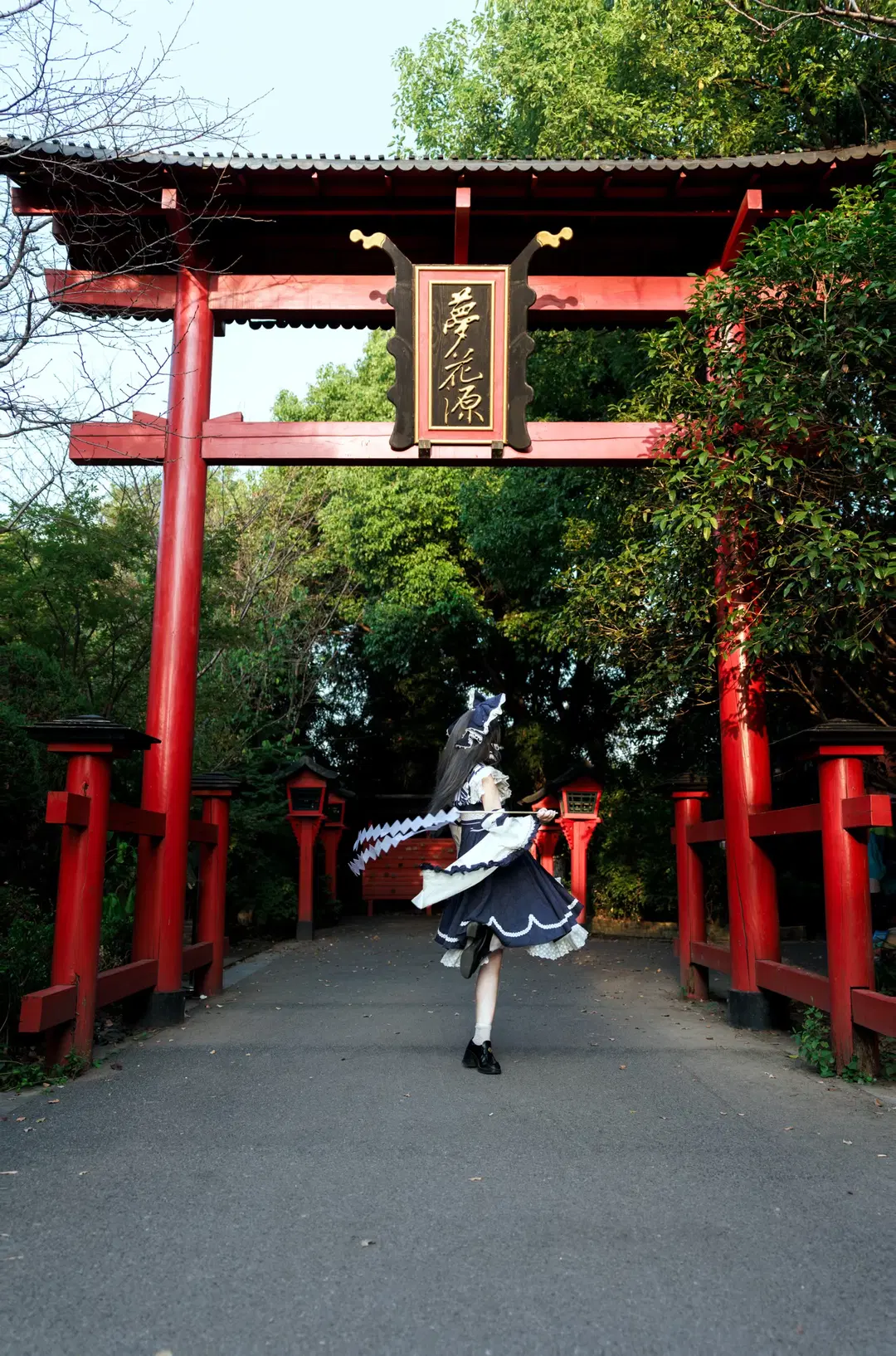 博丽灵梦cos, 东方Project, 红白巫女, 和风cos摄影, 梦花源