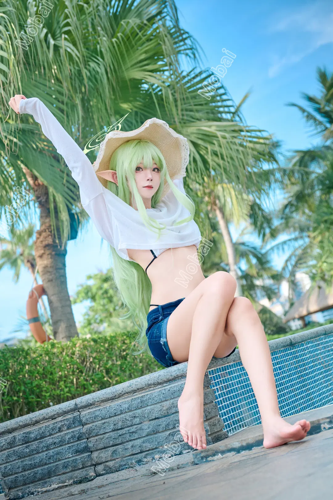 [Tachibana Hikari cosplay] Blue Archive Summer Swimsuit Poolside Photoshoot by Mobai哒哒哒 - Image 2