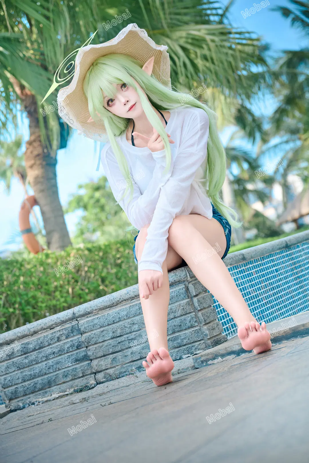 [Tachibana Hikari cosplay] Blue Archive Summer Swimsuit Poolside Photoshoot by Mobai哒哒哒 - Image 4
