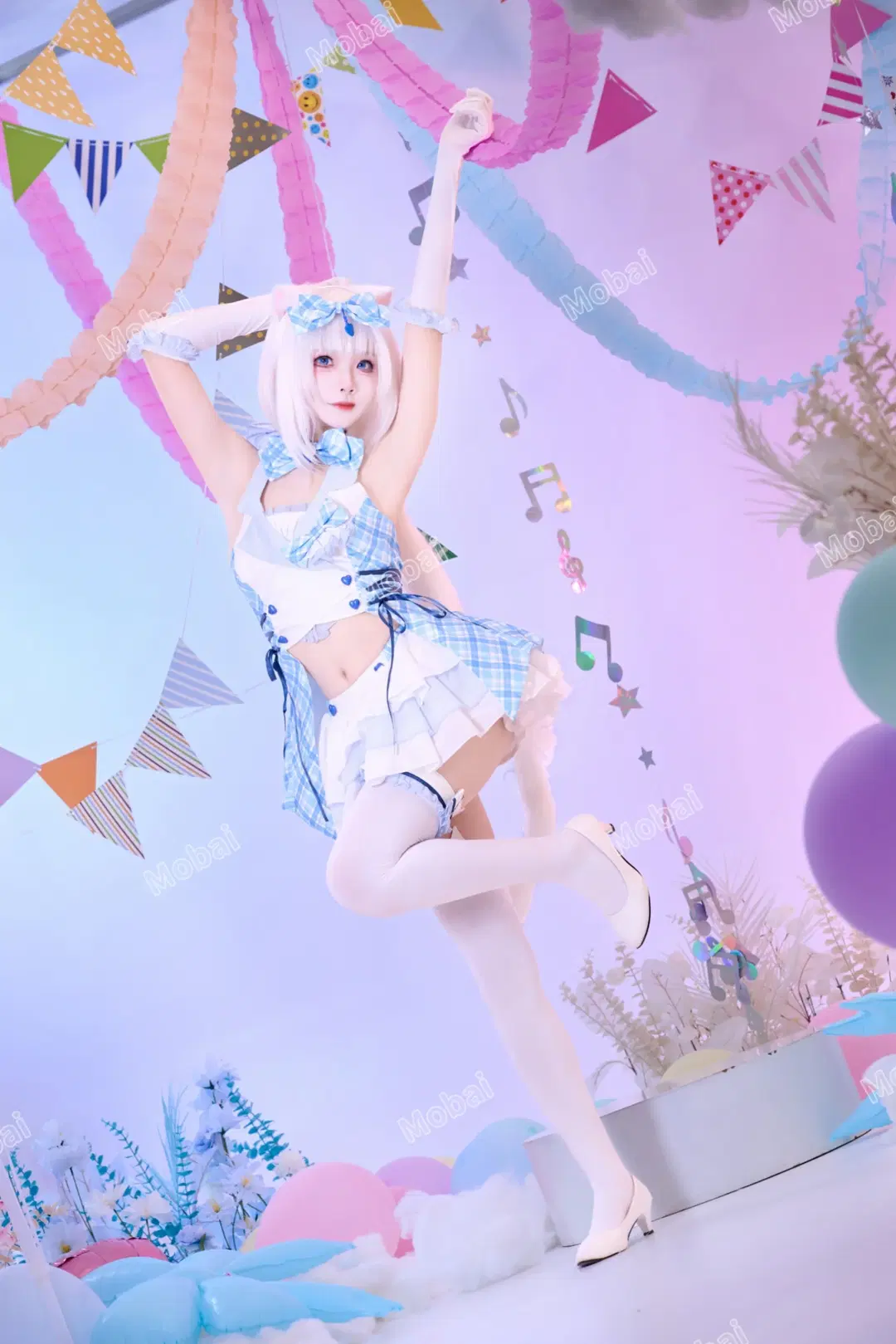 白丝, 猫娘, 香子兰cos, 猫娘乐园, 白毛控