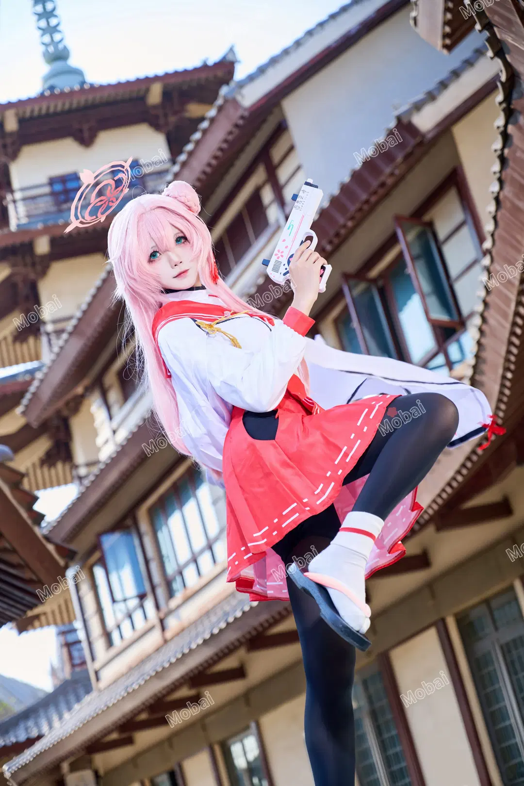 二次元撮影, ブルーアーカイブ, ストッキング, 水羽ミモリコスプレ, 水羽ミモリ