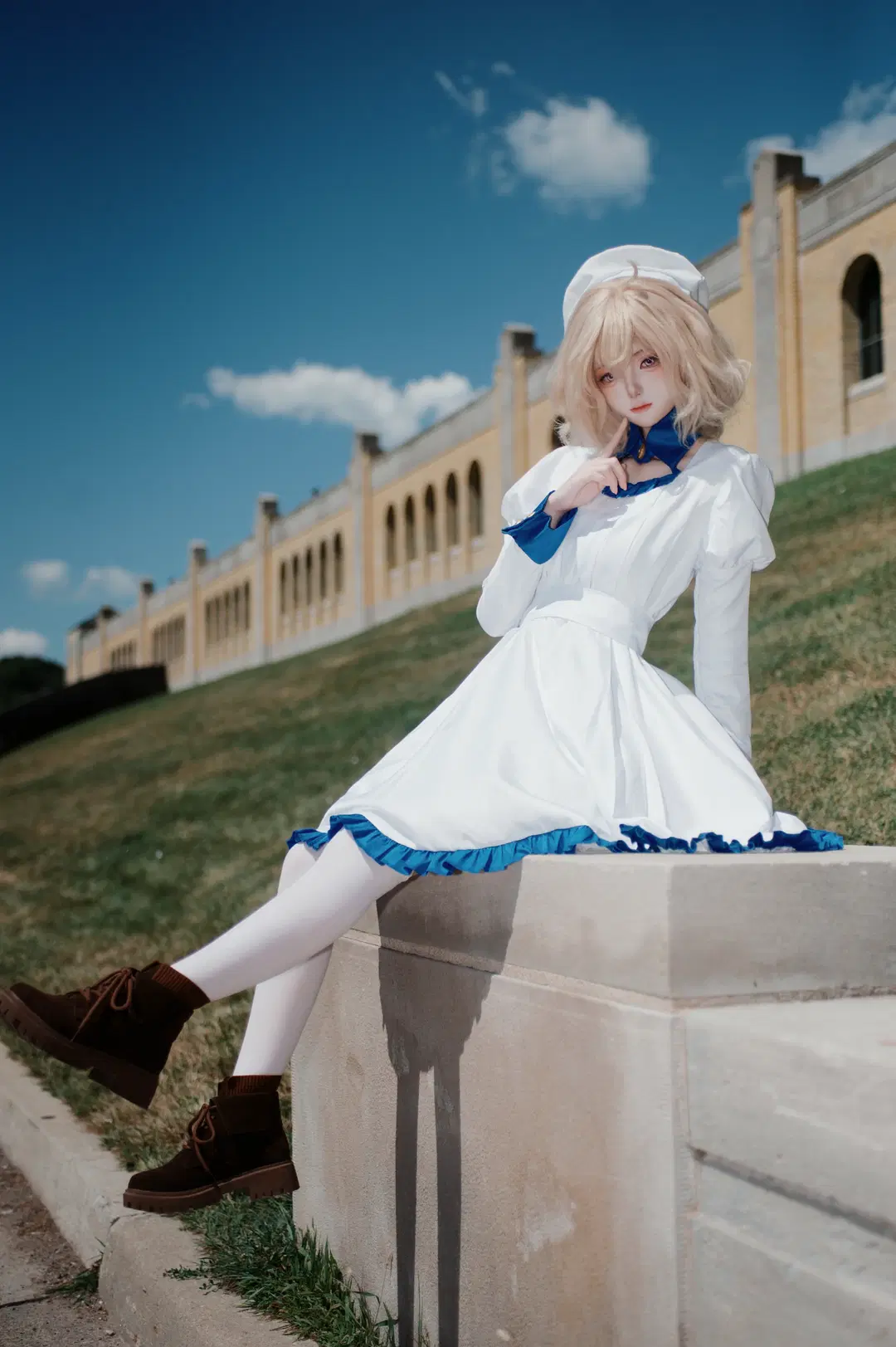 cosplay正片, 外景cos, 岩永琴子cos, 虚构推理, 白丝袜