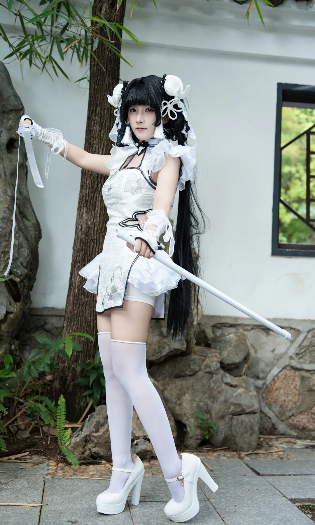 永劫无间, 旗袍, 殷紫萍cos, 二次元看见计划, 白丝 - 第11张