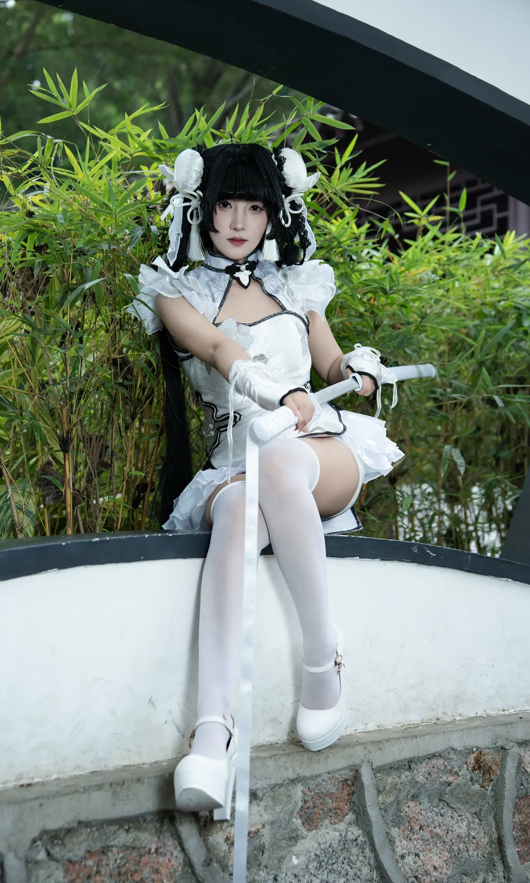 永劫无间, 旗袍, 殷紫萍cos, 二次元看见计划, 白丝 - 第12张