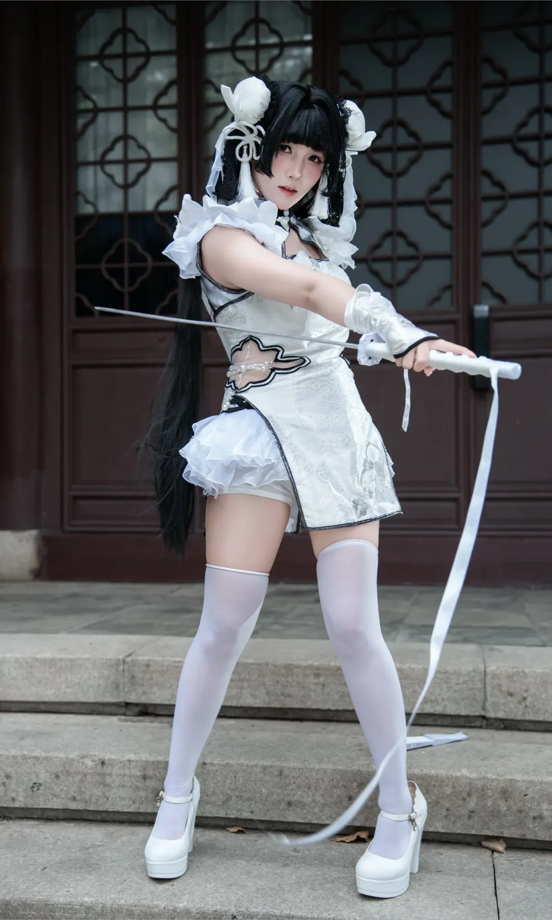永劫无间, 旗袍, 殷紫萍cos, 二次元看见计划, 白丝 - 第5张