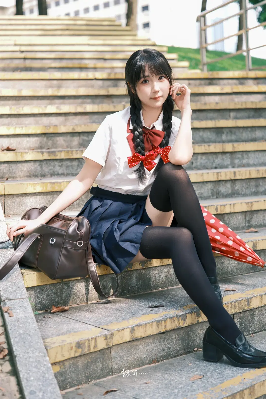 甜妹, 黑丝, jk制服, 二次元写真, 户外拍照