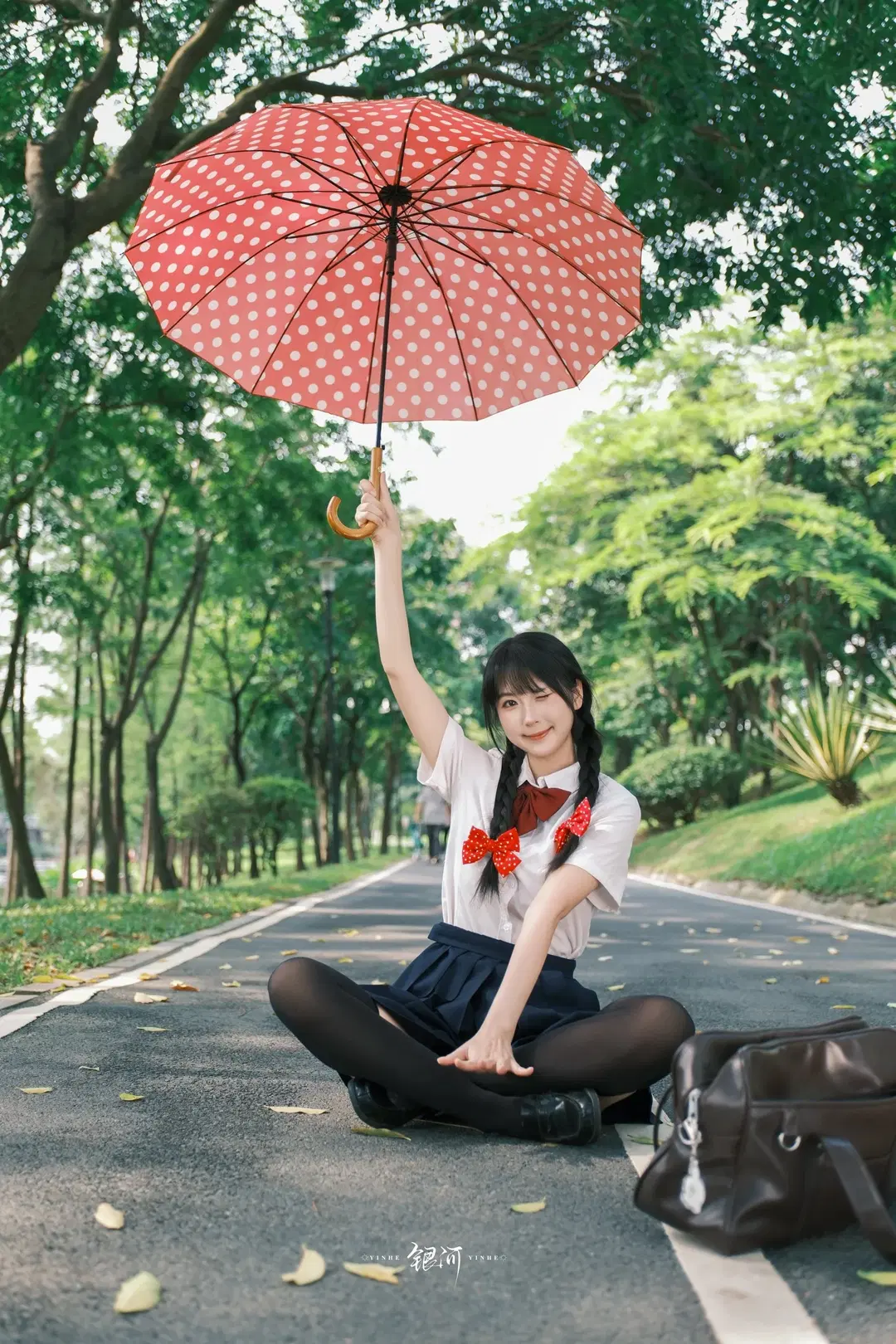 Sunlit JK Sweet Girl: A Refreshing Afternoon with Long Legs in Black Stockings by 雪风大王 - Image 7