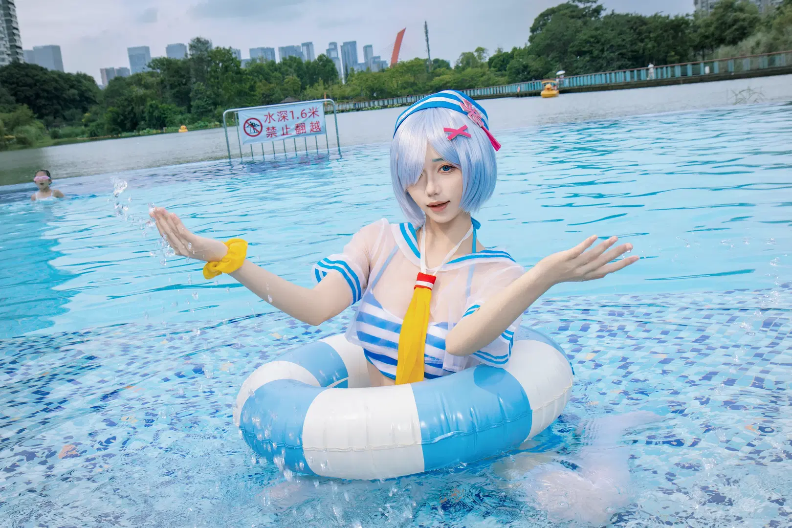 [Rem cosplay] Re:ZERO -Starting Life in Another World- Summer Swimsuit Chronicle by 稚嫩的魔法师（求互关） - Image 3