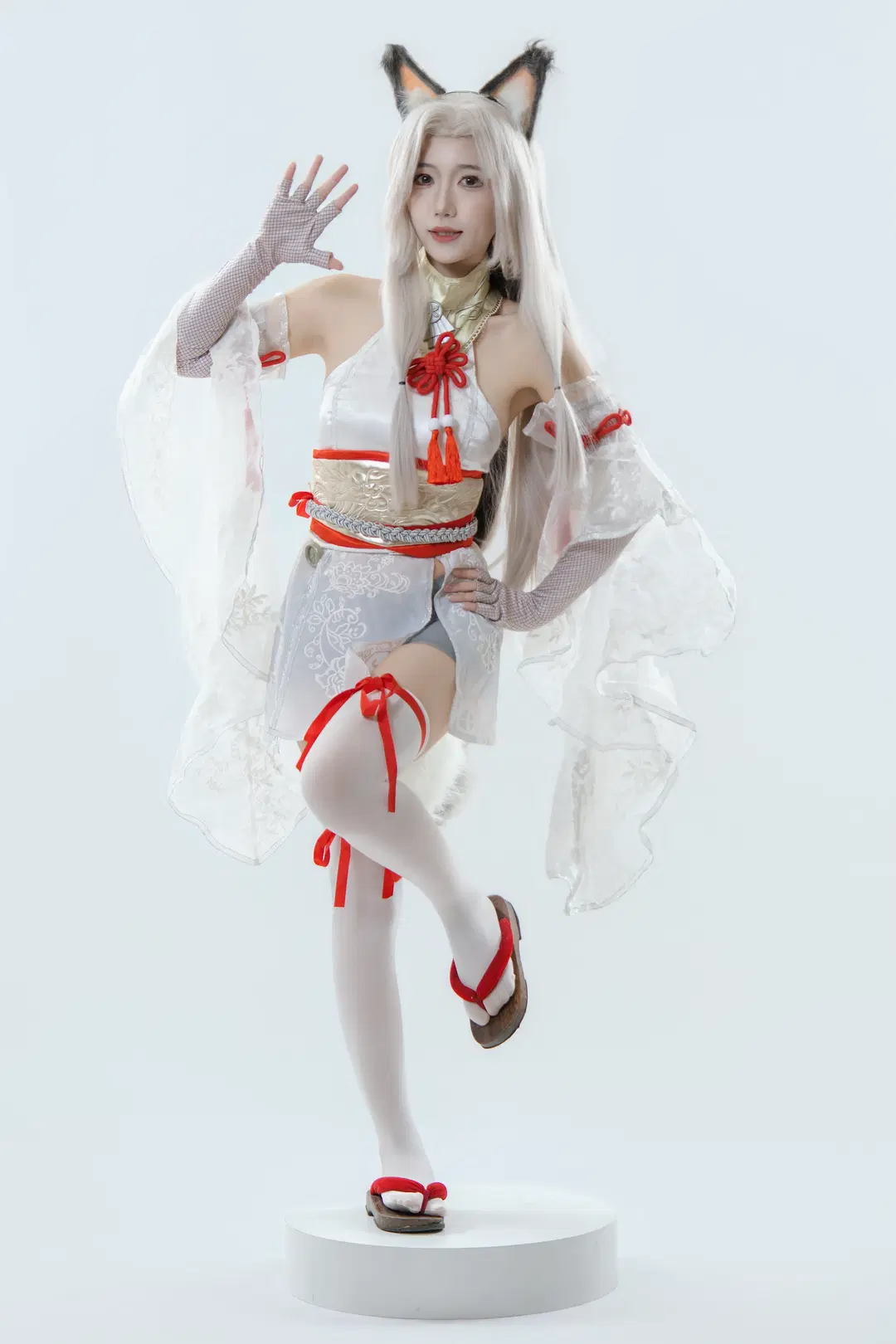 永劫无间, 白丝, 胡桃cos, 狐耳少女, 棚拍cos