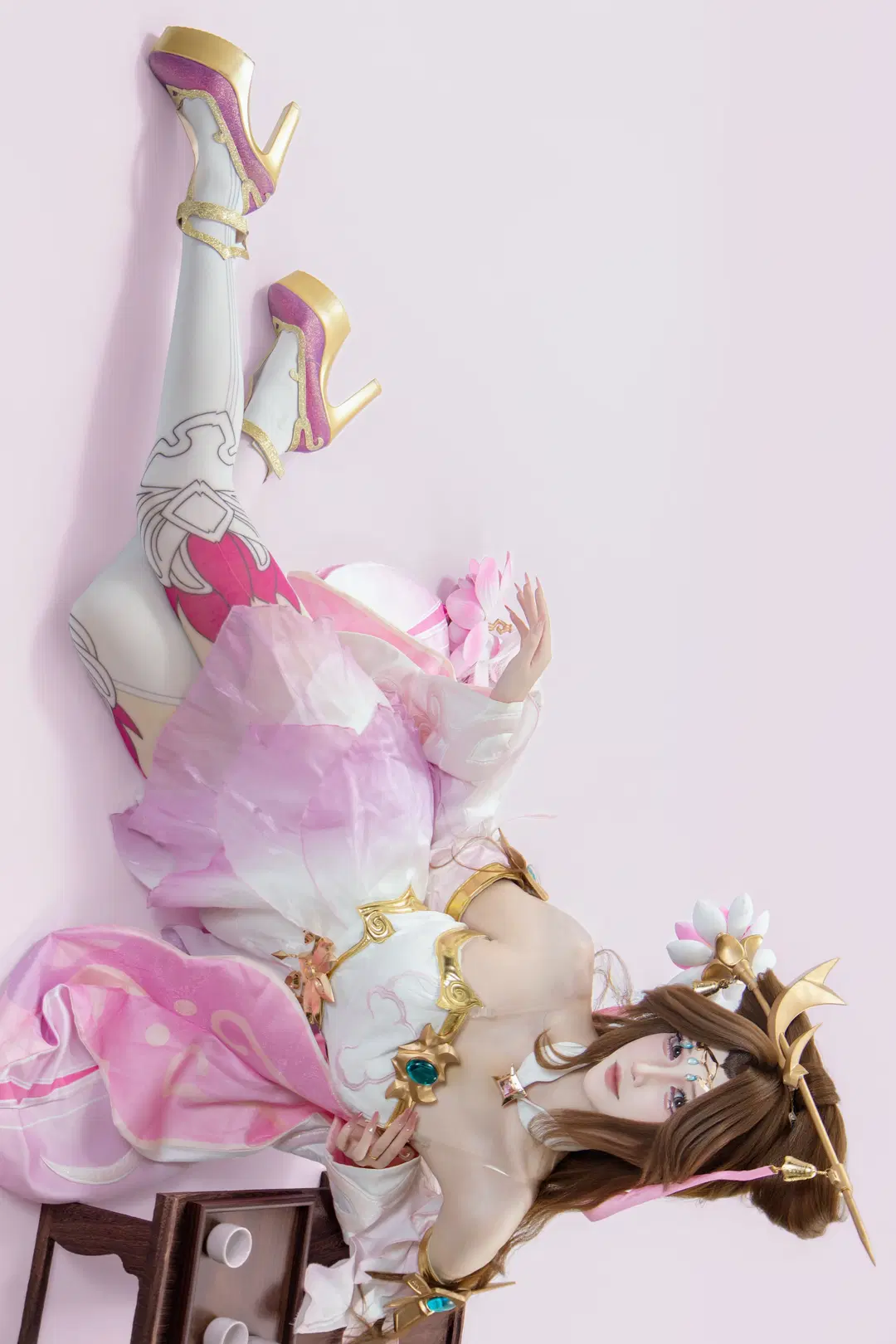 【貂蝉 コスプレ】オナー・オブ・キングス 貂蝉 月下に咲く蓮、風をはらむ裾のスタジオ撮影記録 - 稚嫩的魔法师（求互关） - 3枚目