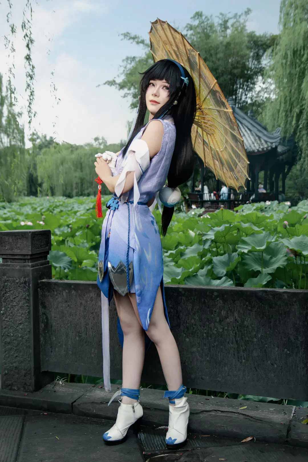 [Xishi cosplay] Honor of Kings Spirit of Illusion Veil: Jiangnan phantom veil amid a breeze across the Lotus pond by 稚嫩的魔法师（求互关） - Image 3