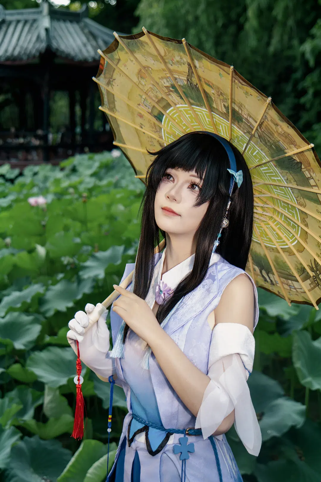 [Xishi cosplay] Honor of Kings Spirit of Illusion Veil: Jiangnan phantom veil amid a breeze across the Lotus pond by 稚嫩的魔法师（求互关） - Image 4